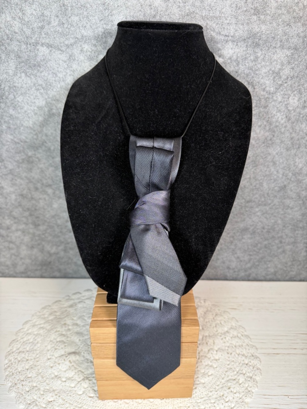 Upcycled Vintage Tie Necklace – One-of-a-Kind Statement Piece